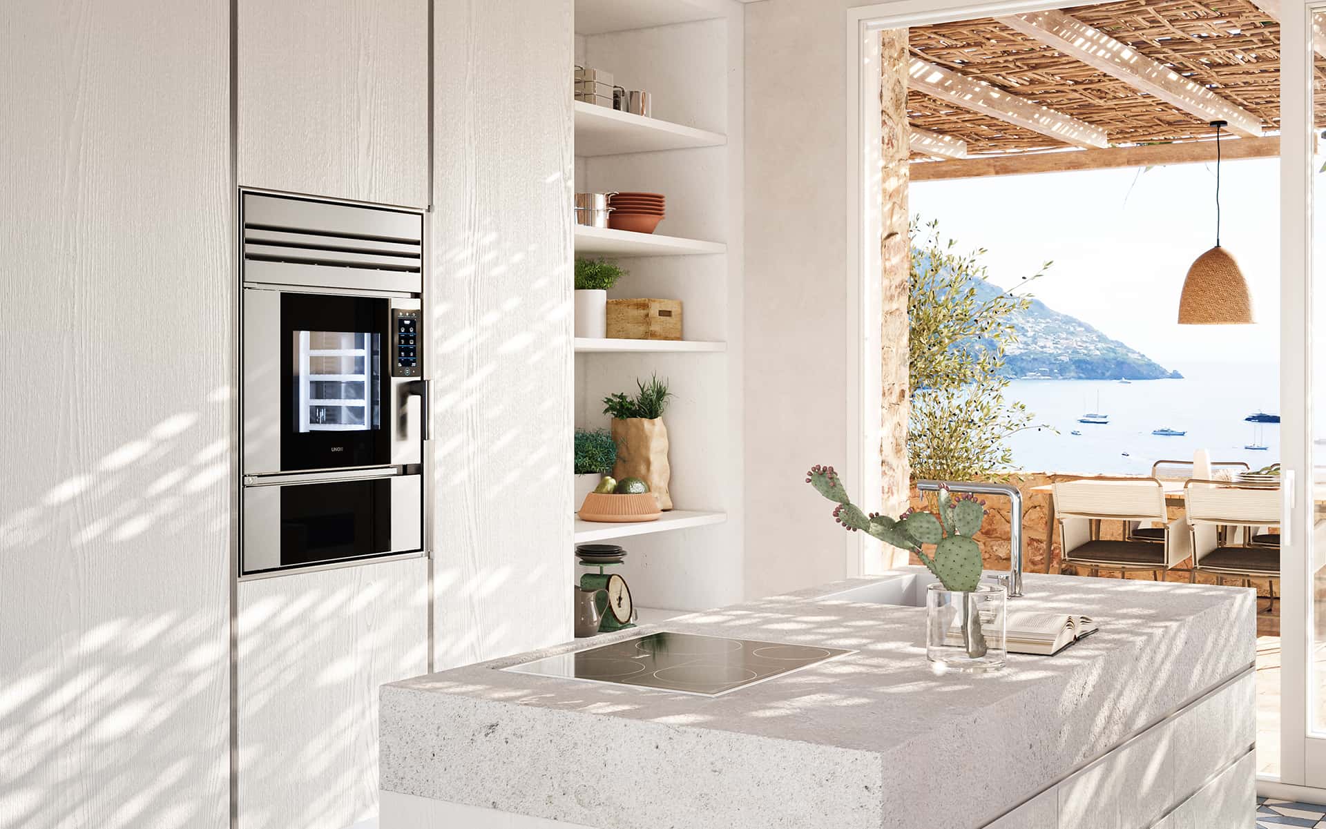 Taormina'da Unox Casa Model 1S lüks fırını ile zenginleştirilmiş villa.
