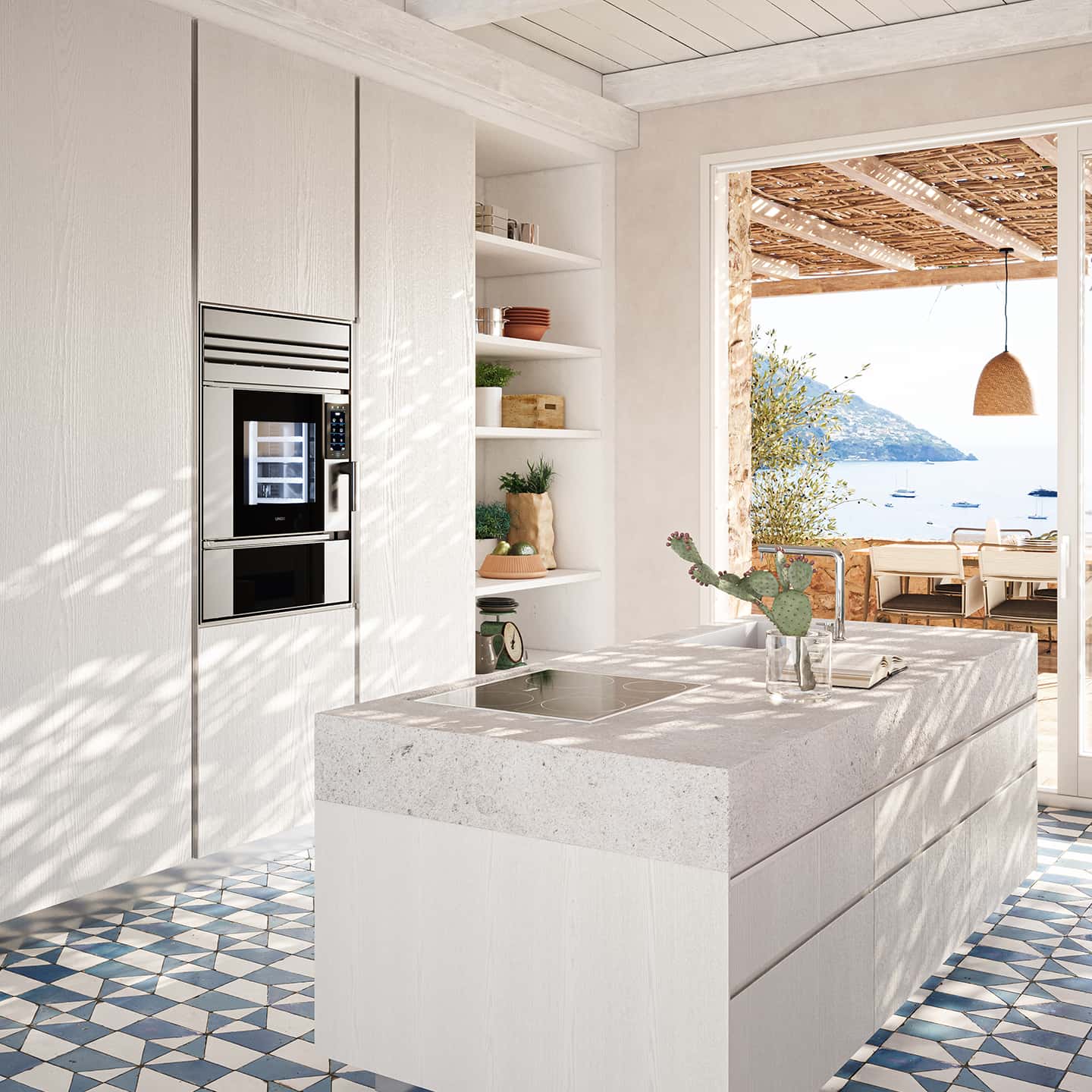 Taormina'da Unox Casa Model 1S lüks fırını ile zenginleştirilmiş villa.