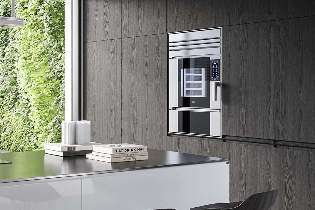 Milano’daki lüks bir mutfakta Unox Casa SuperOven Model 1S akıllı fırın